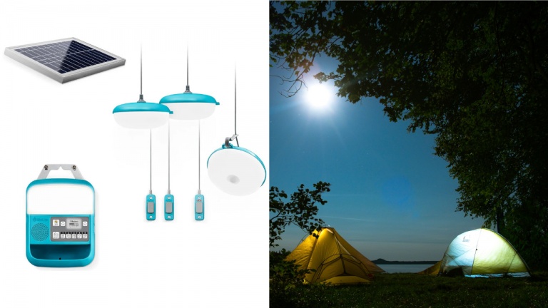 Ce kit de lampes, chargeur et radio à énergie solaire est parfait pour le camping