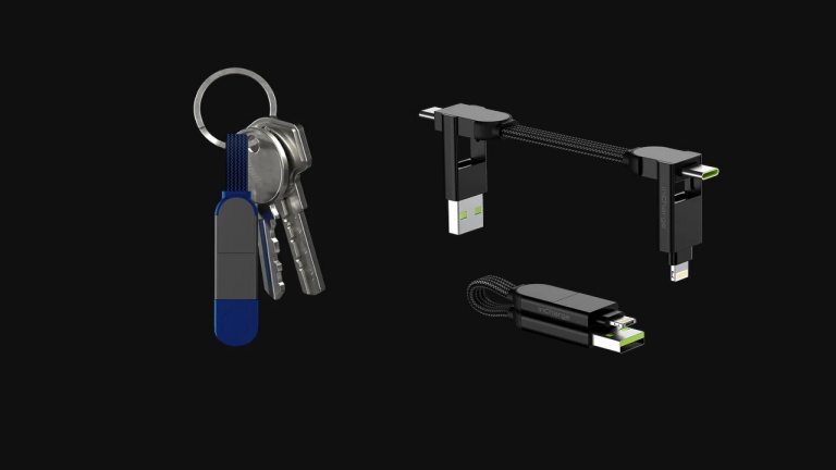 Ce câble pour porte-clés cache 5 ports de recharge pour tous nos appareils