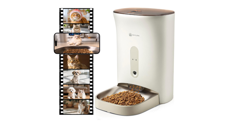 Gagnez la mangeoire automatique intelligente Amicura F1 Pro : surveillez et nourrissez votre animal comme si vous y étiez!