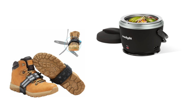 Gagnez le duo confort et sécurité ultime : la boîte à déjeuner électrique Crock-Pot et les crampons ICETRAX!