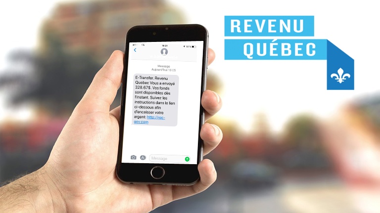 Alerte à la fraude: faux virement d'argent de Revenu Québec par texto