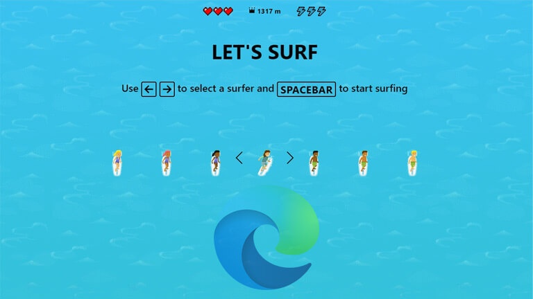Microsoft Edge cache un jeu de surf hors ligne dans son navigateur 