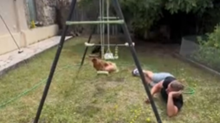 La poule aime se balancer