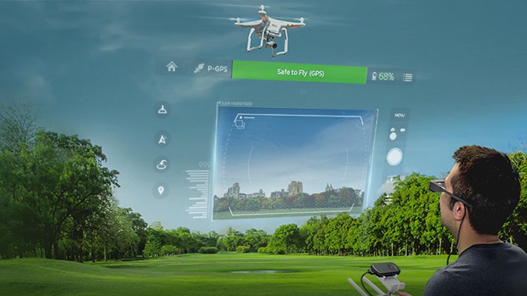 Des lunettes de cyborg pour voir comme un drone