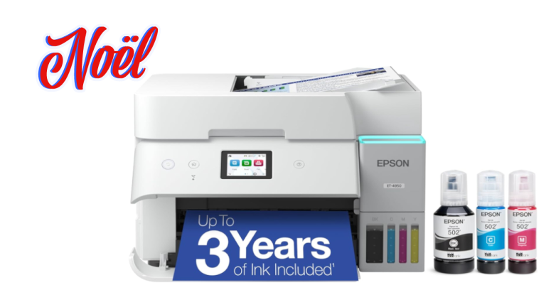 Gagnez l'imprimante Epson EcoTank ET-4950 : Dites ADIEU aux cartouches pour 3 ans!