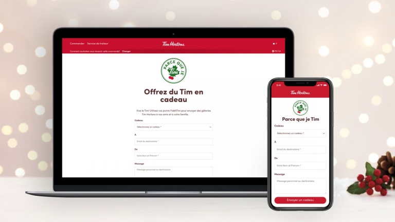 Offrez un beigne ou un café Tim Hortons à un proche avec vos points FidéliTim 