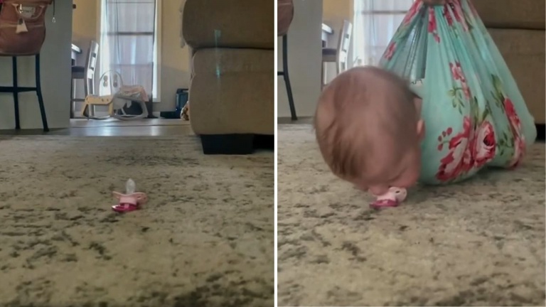 Un bébé et son papa grandement influencés par le film Mission impossible
