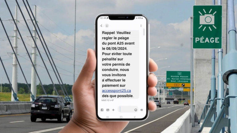 Méfiez-vous de ce texto concernant le péage du pont A25