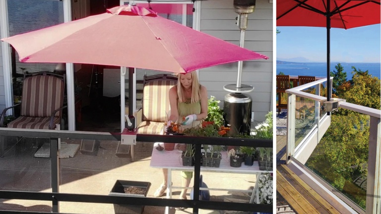Cachez-vous du soleil même en appartement grâce à ce support de parasol pour balcon