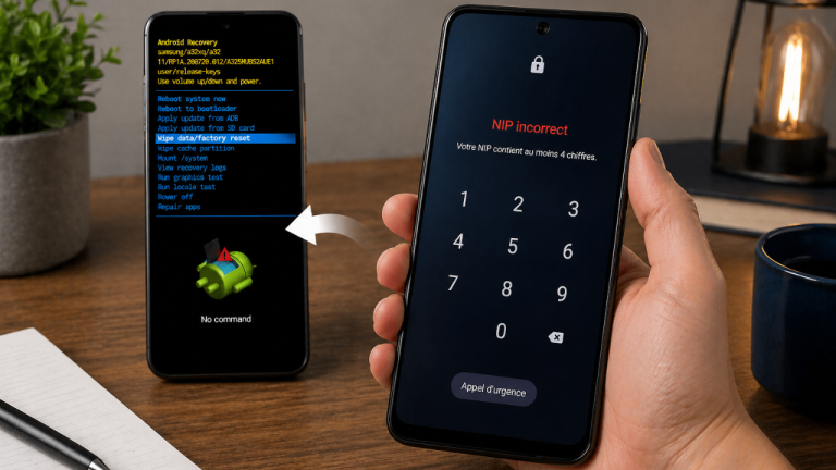 Téléphone Android bloqué après un NIP oublié : comment le réinitialiser en mode recovery