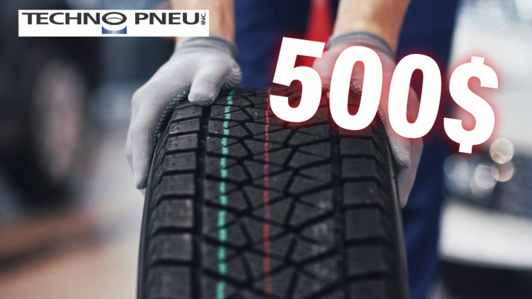 Gagnez une carte-cadeau de 500$ applicable sur toute la gamme de Techno Pneu!