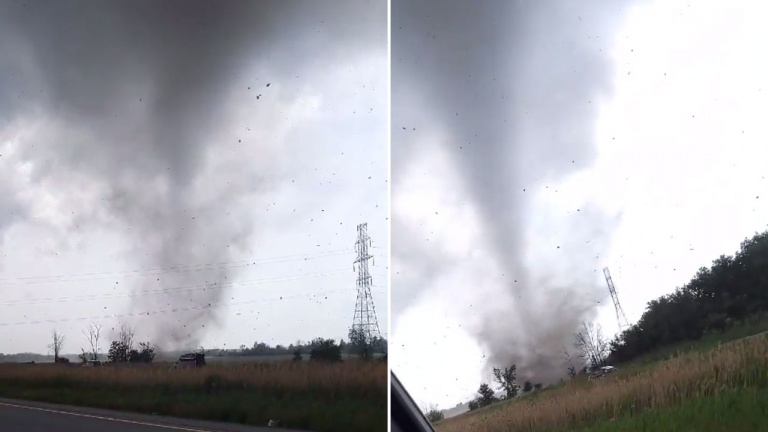 Les incroyables images d’une tornade… à Mascouche!