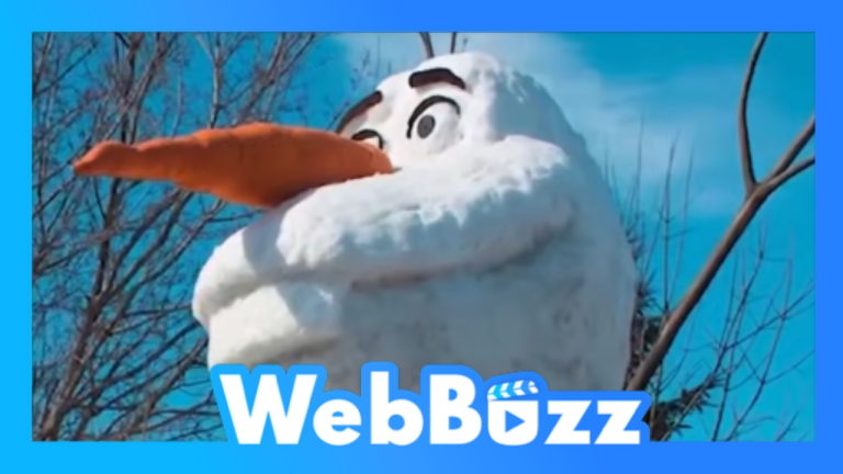 Une sculpture de neige géante de Olaf