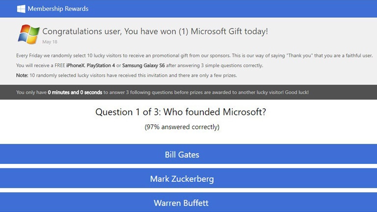 Vous êtes choisi par Microsoft pour recevoir un iPhone gratuitement?